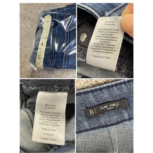 Talbots flawless five pocket women curvy slim ankle sz 8 high rise blue jeans - Picture 11 of 12